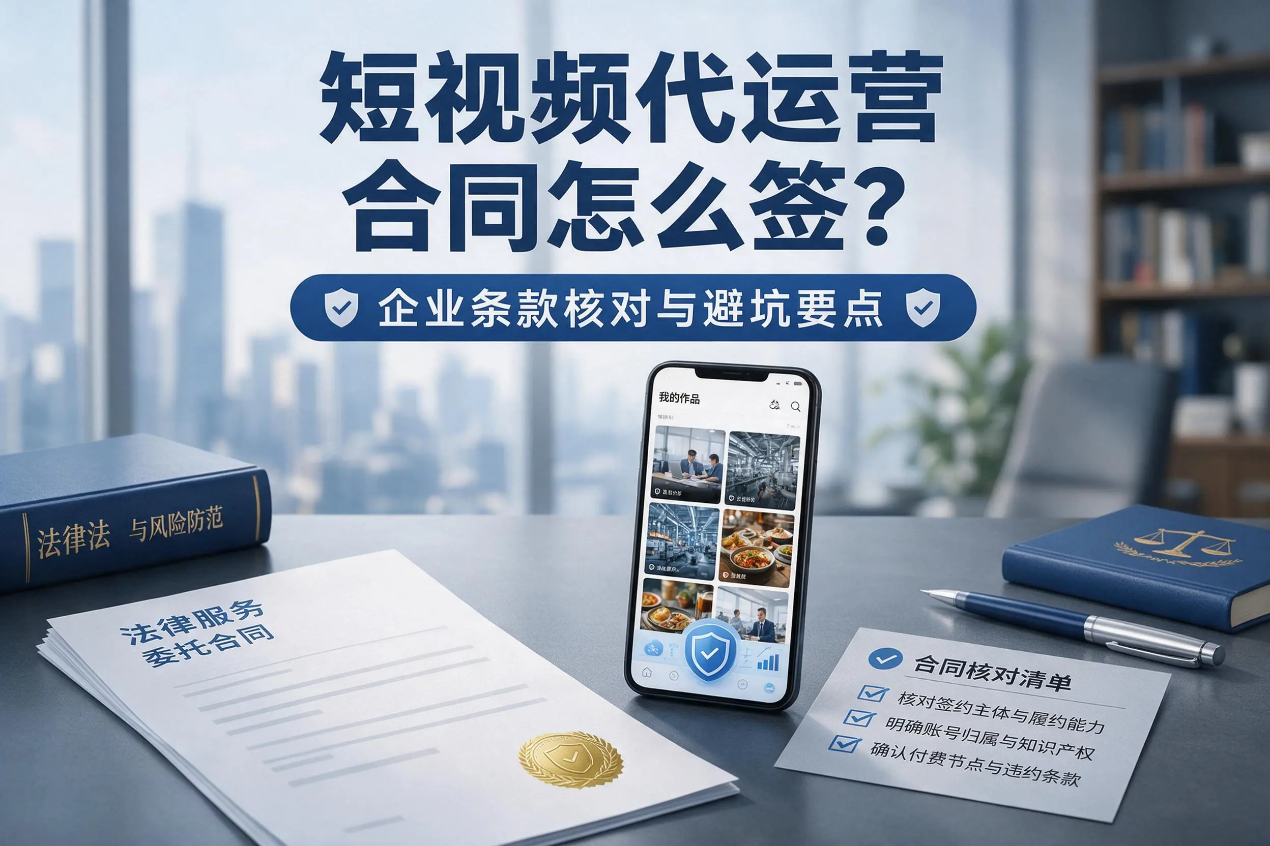 短视频代运营合同怎么签?三沙企业条款核对与避坑要点
