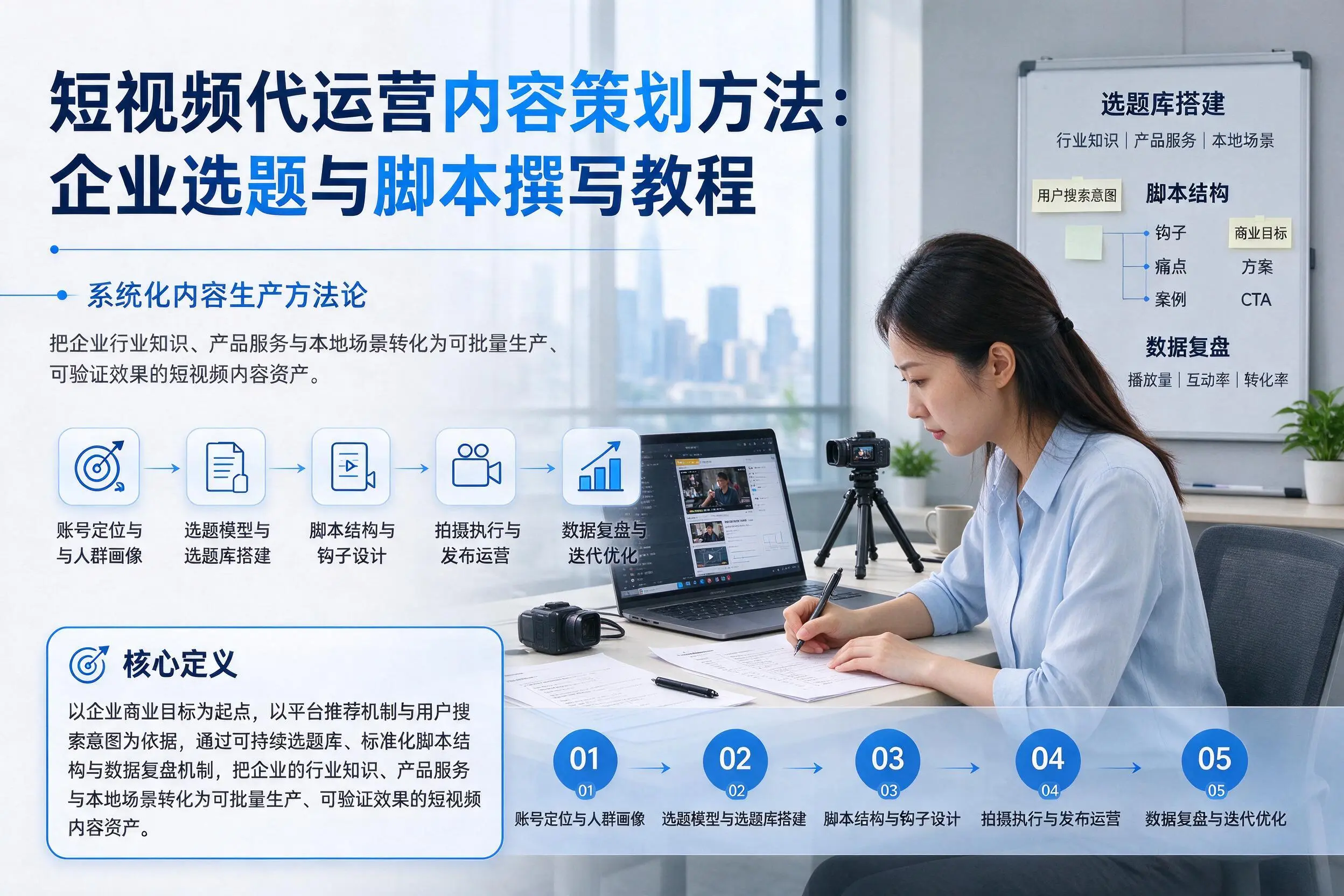 短视频代运营内容策划方法：三沙企业选题与脚本撰写教程