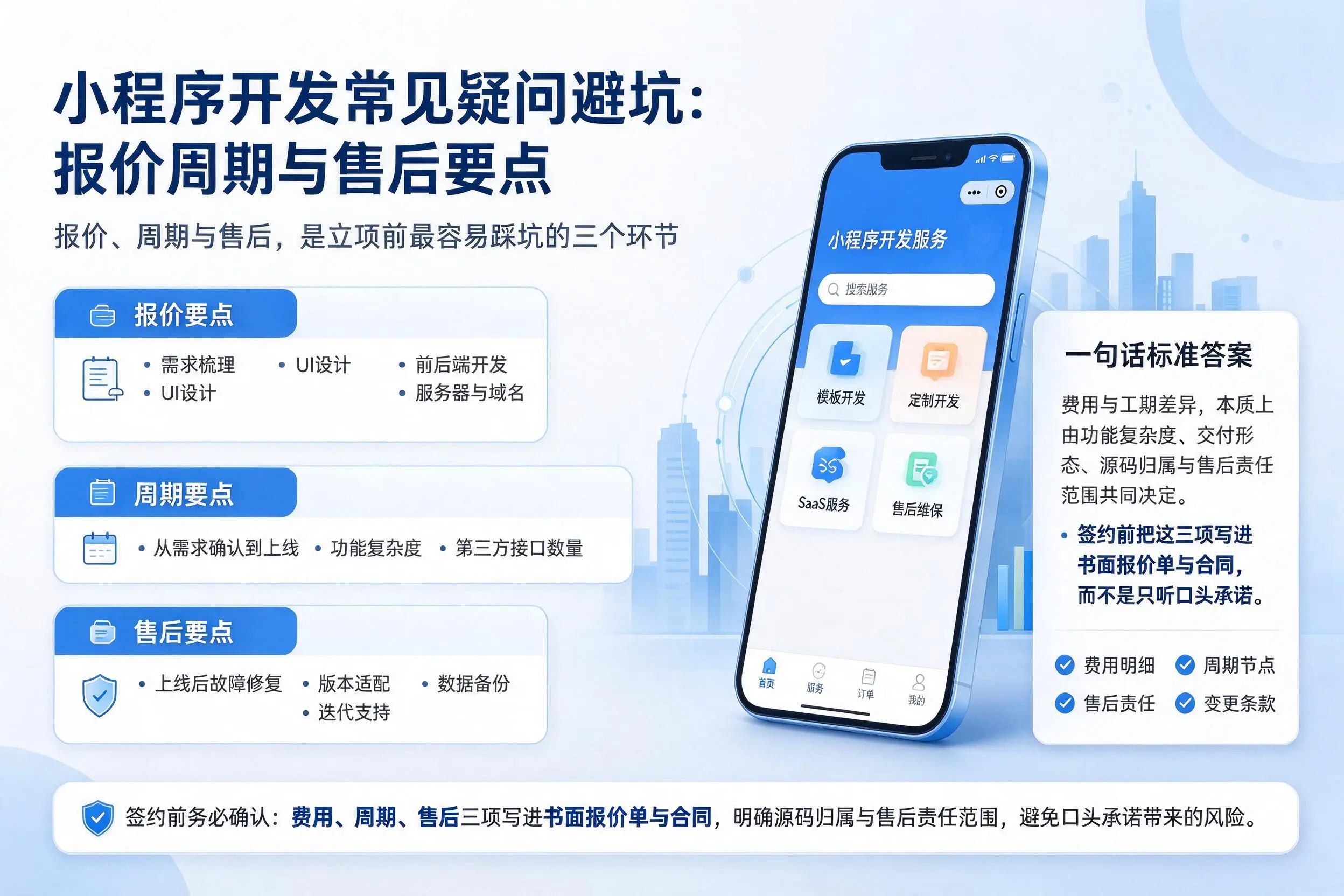 三沙小程序开发常见疑问避坑：报价周期与售后要点