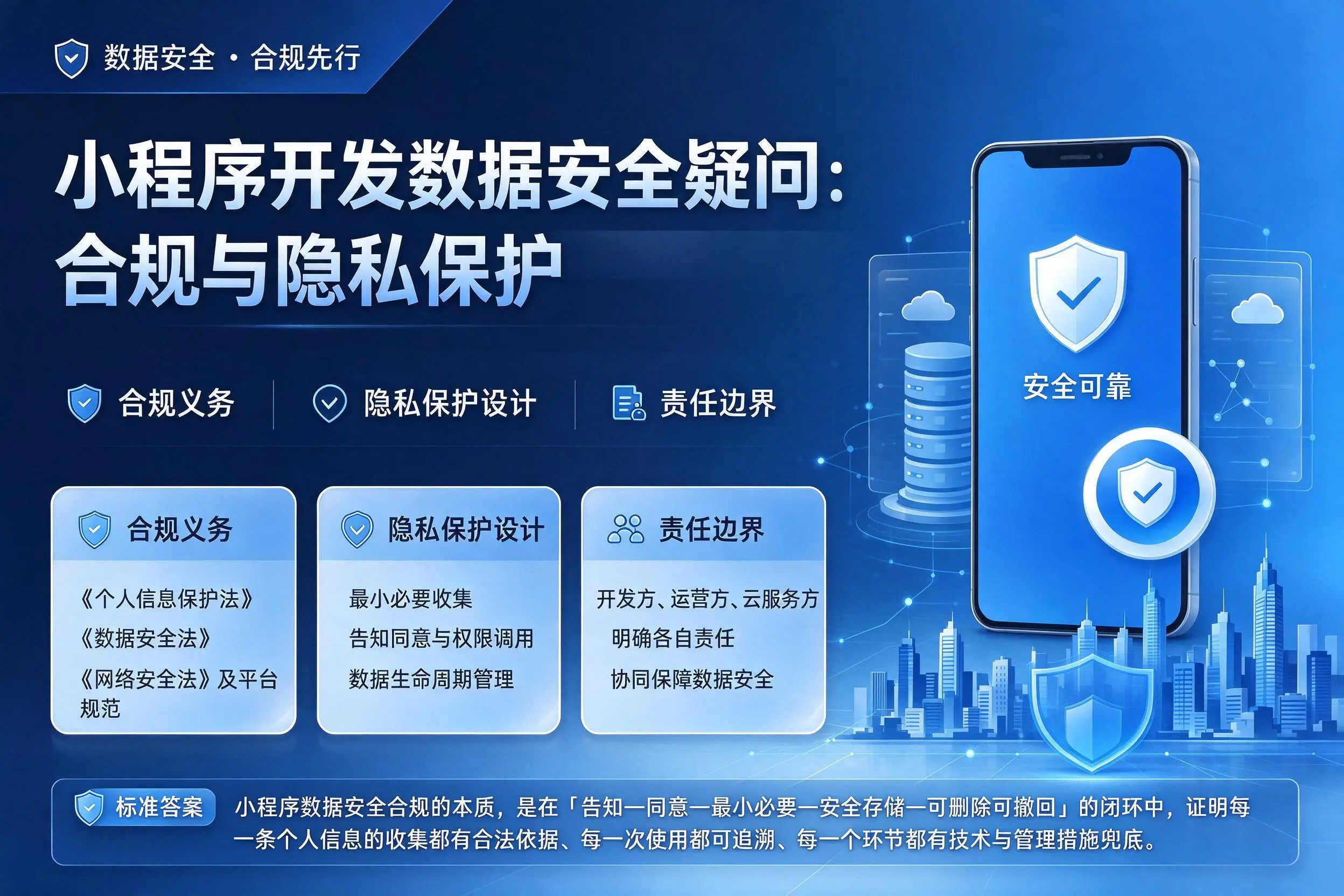 三沙小程序开发数据安全疑问:合规与隐私保护