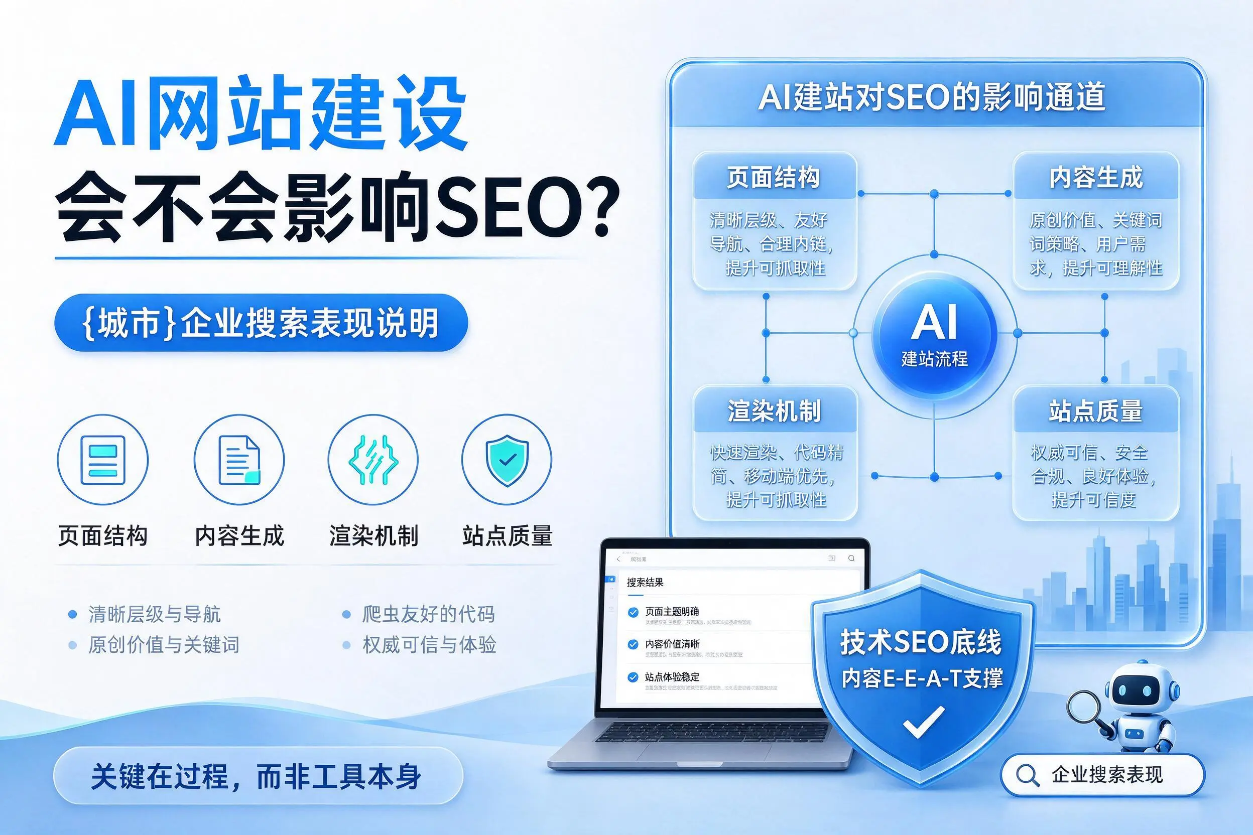 AI网站建设会不会影响SEO?三沙企业搜索表现说明