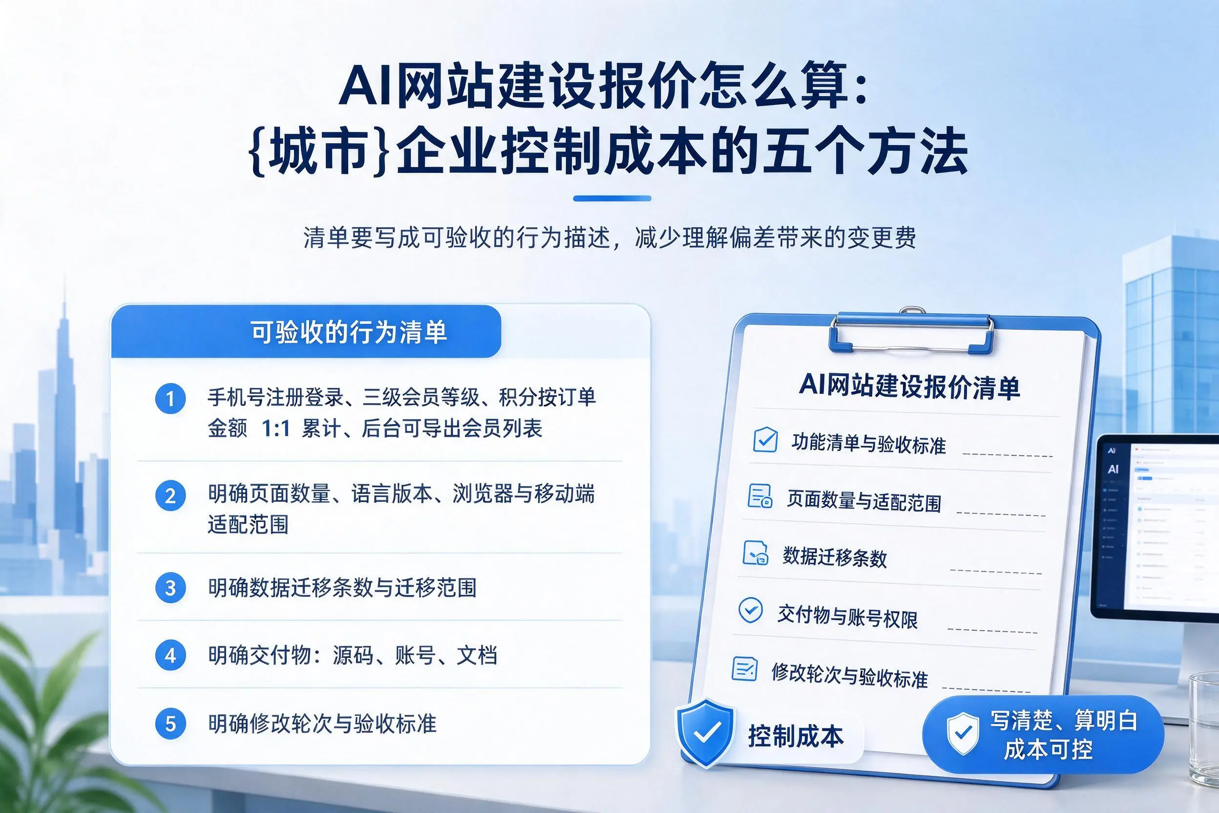AI网站建设报价怎么算：三沙企业控制成本的五个方法